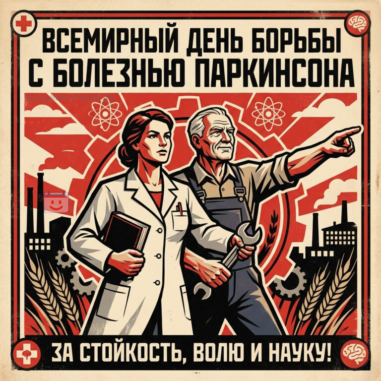 открытка со Всемирным днём борьбы с болезнью Паркинсона 11 апреля