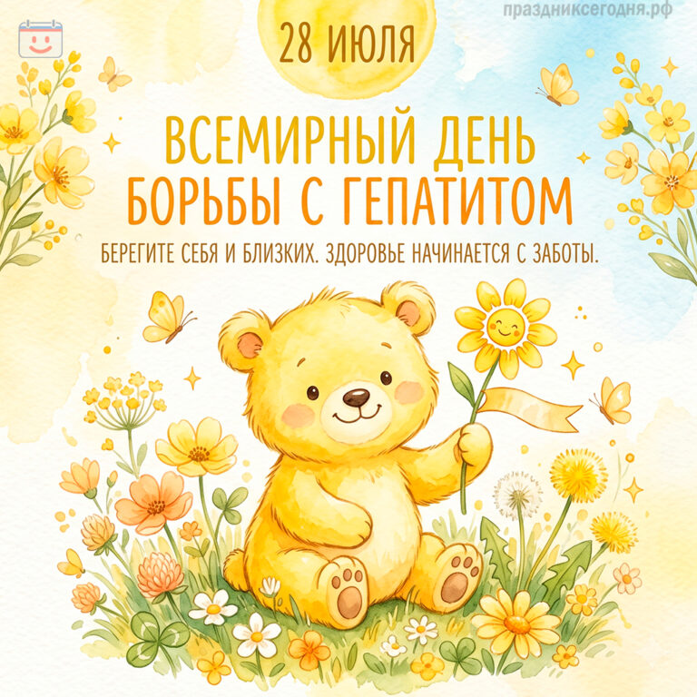 Открытка ко Всемирному дню борьбы с гепатитом 28 июля