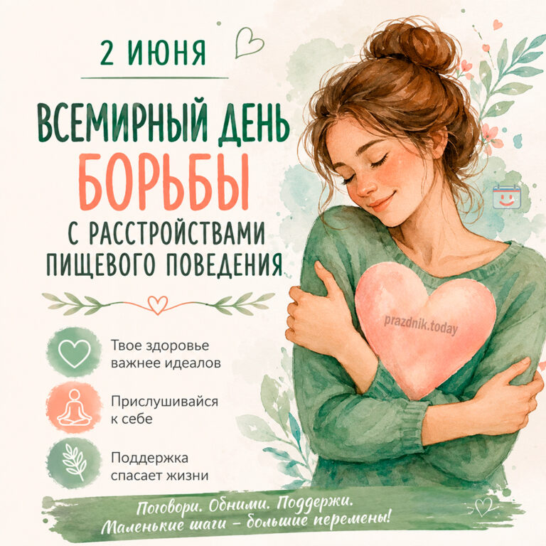 Открытка ко Всемирному дню борьбы с расстройствами пищевого поведения 2 июня