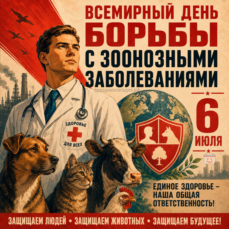 Открытка ко Всемирному дню борьбы с зоонозными заболеваниями 6 июля