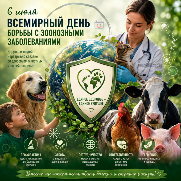 Открытка ко Всемирному дню борьбы с зоонозными заболеваниями 6 июля
