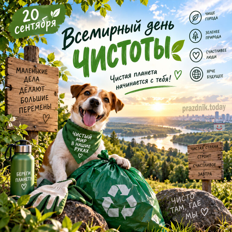 Открытка ко всемирному дню чистоты