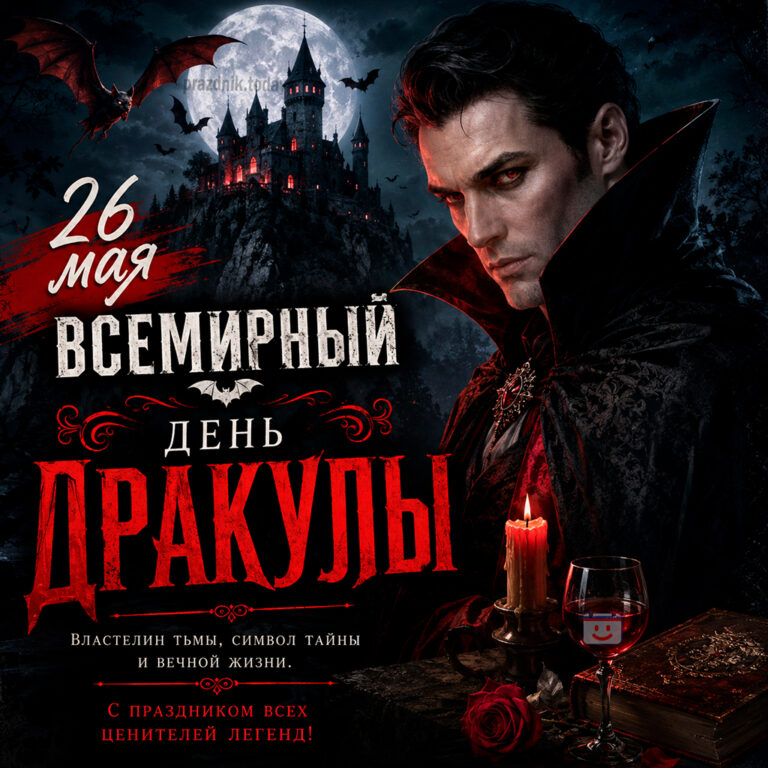 Открытка ко Всемирному дню Дракулы 26 мая