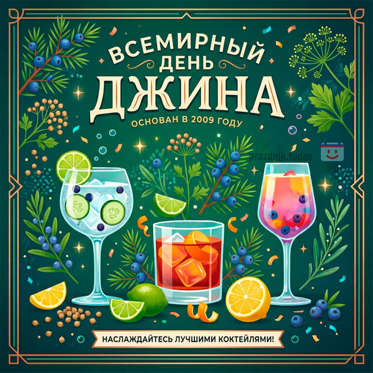 Открытка ко Всемирному дню джина