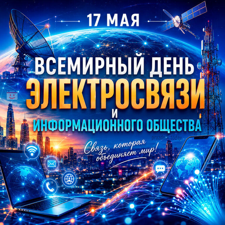 Открытка ко Всемирному дню электросвязи и информационного общества 17 мая