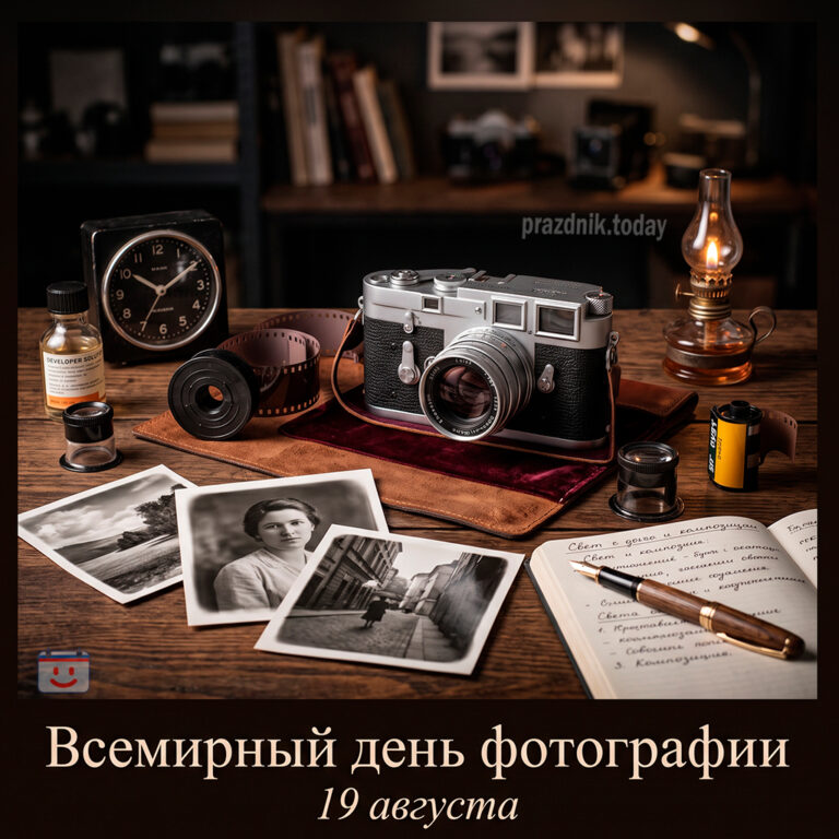 Открытка ко Всемирному дню фотографии 19 августа