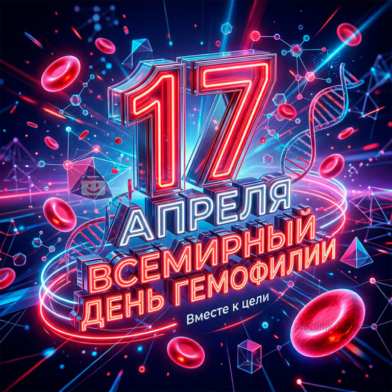 открытка ко Всемирному дню гемофилии 17 апреля