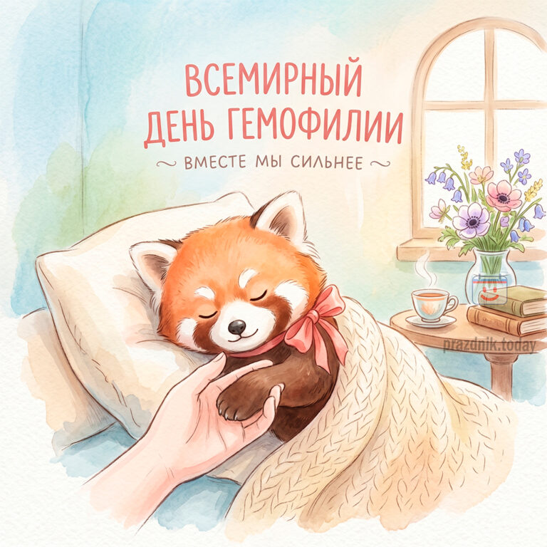 открытка ко Всемирному дню гемофилии 17 апреля