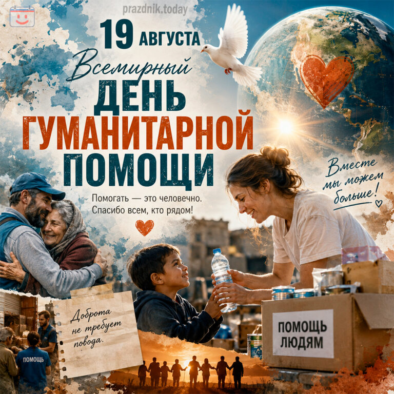 Открытка ко Всемирному дню гуманитарной помощи 19 августа