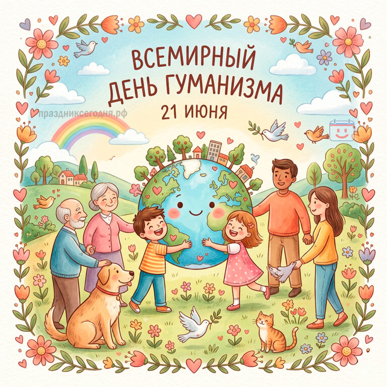 Открытка ко Всемирному дню гуманизма 21 июня