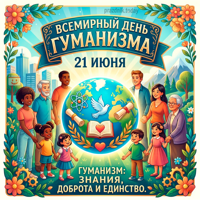 Открытка ко Всемирному дню гуманизма 21 июня