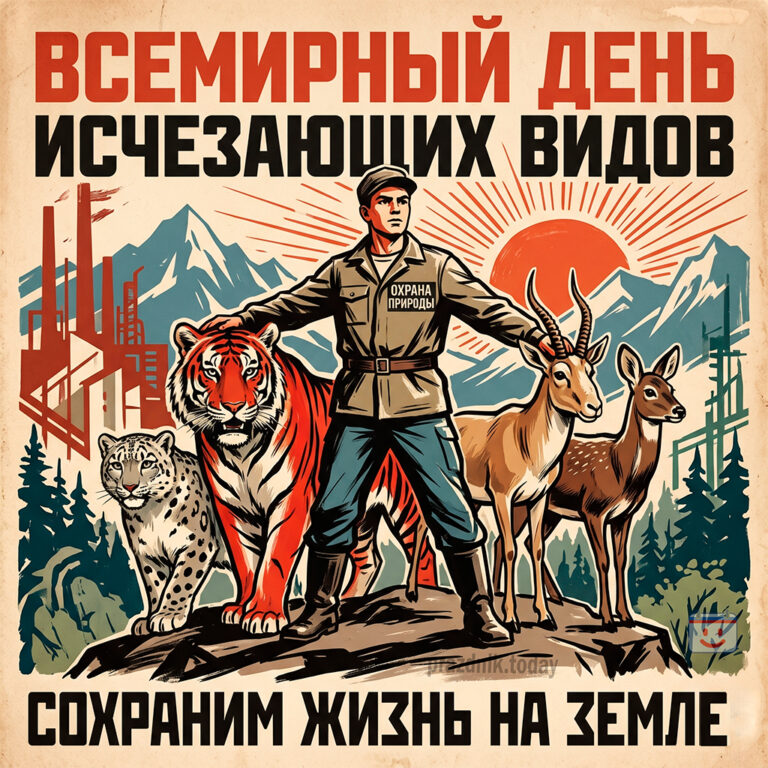 Открытка ко Всемирному дню исчезающих видов