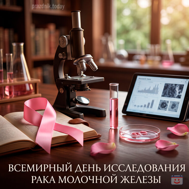 Открытка ко Всемирному дню исследования рака молочной железы 18 августа