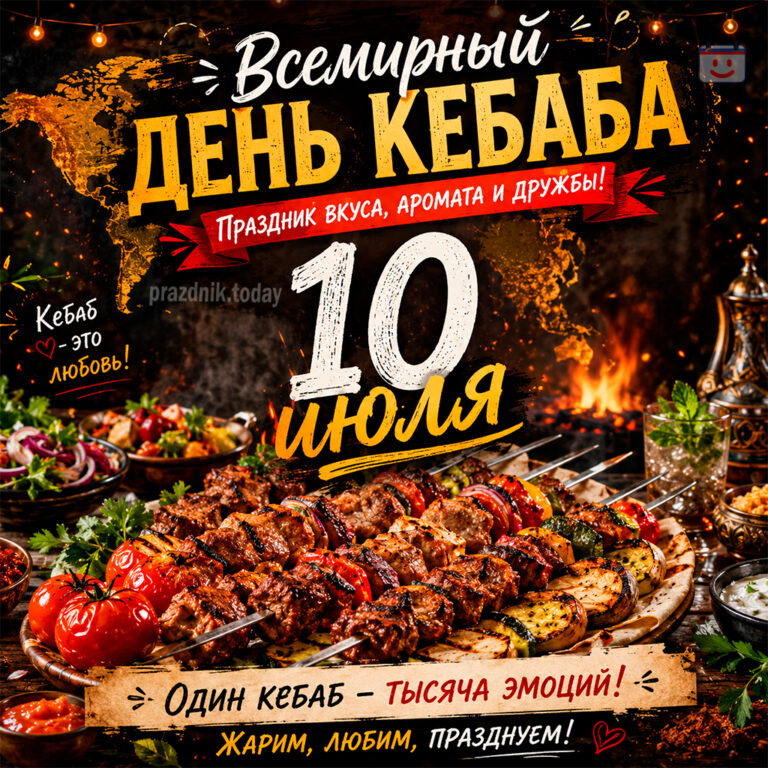 Открытка ко Всемирному дню кебаба 10 июля