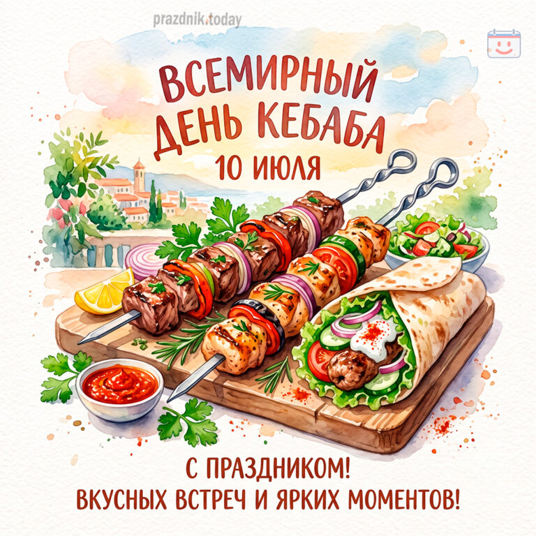 Открытка ко Всемирному дню кебаба 10 июля