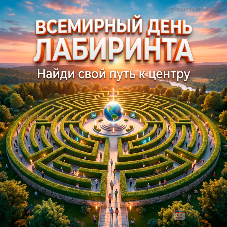 Открытка ко Всемирному дню лабиринта