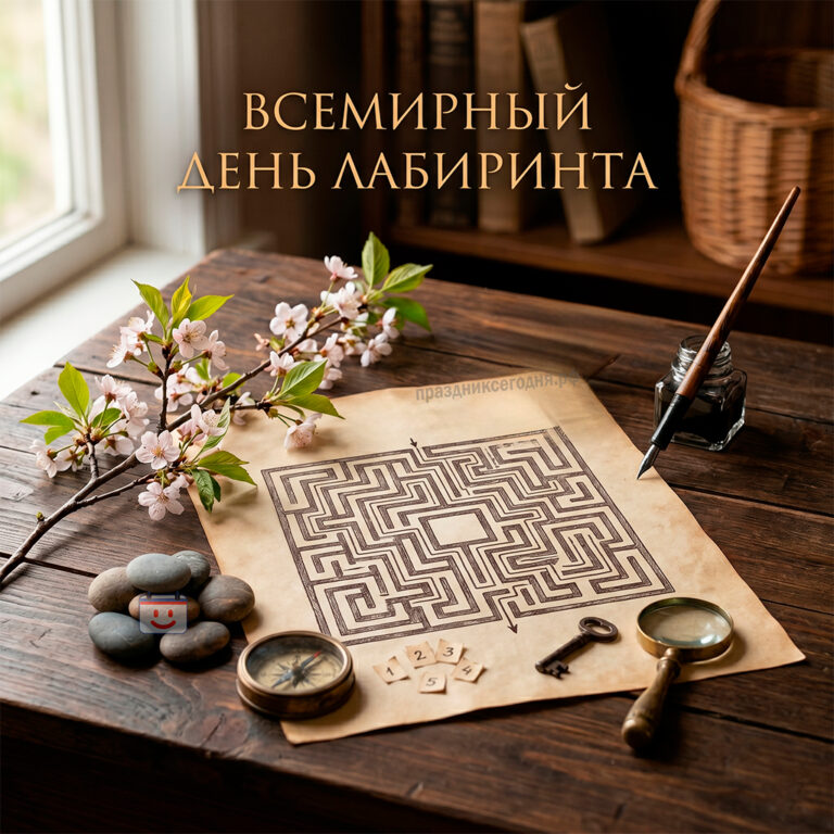 Открытка ко Всемирному дню лабиринта