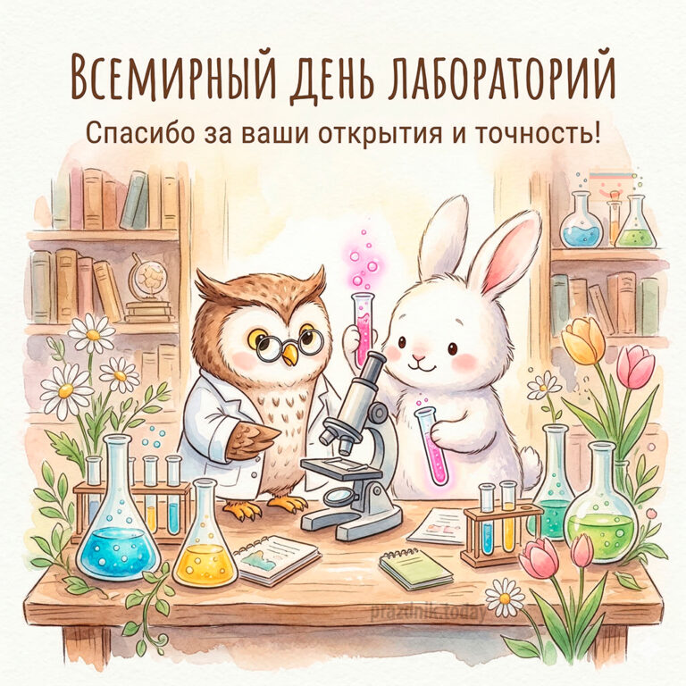 открытка для праздника всемирный день лабораторий