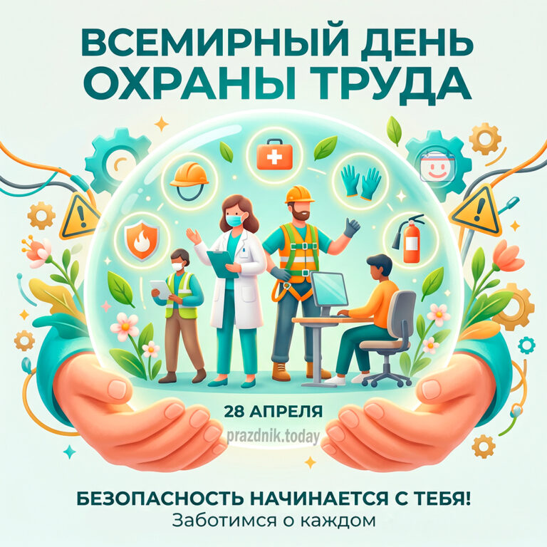 Открытка ко Всемирному дню охраны труда 28 апреля