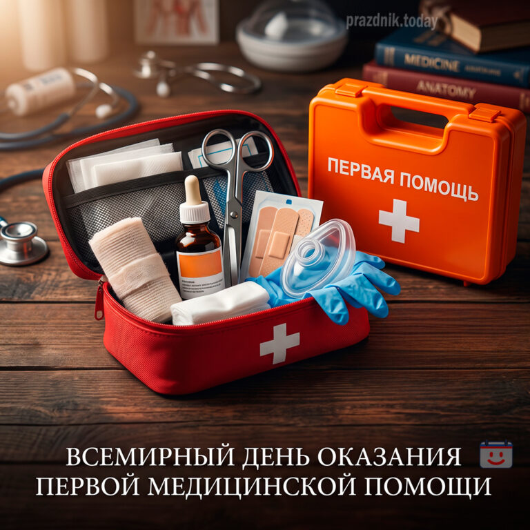 Открытка ко Всемирному дню оказания первой медицинской помощи