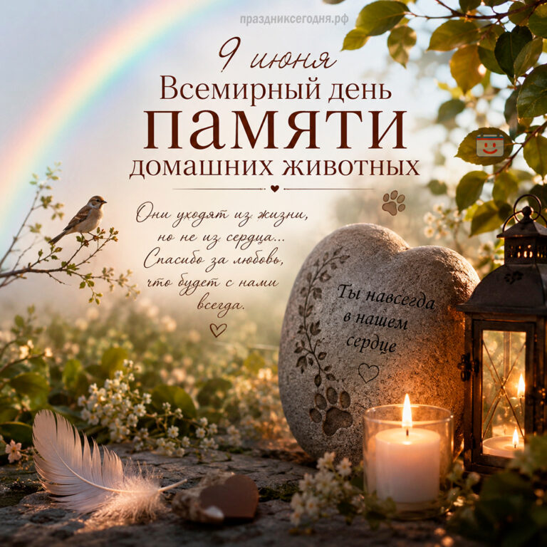 Открытка ко Всемирному дню памяти домашних животных