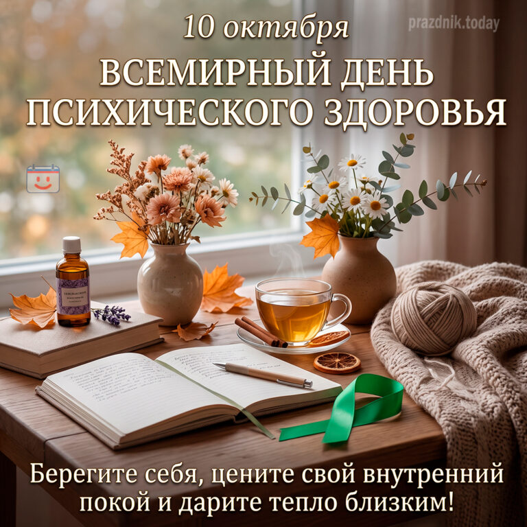 Открытка ко Всемирному дню психического здоровья 10 октября