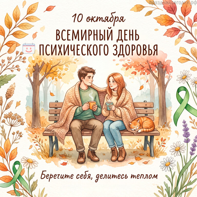 Открытка ко Всемирному дню психического здоровья 10 октября