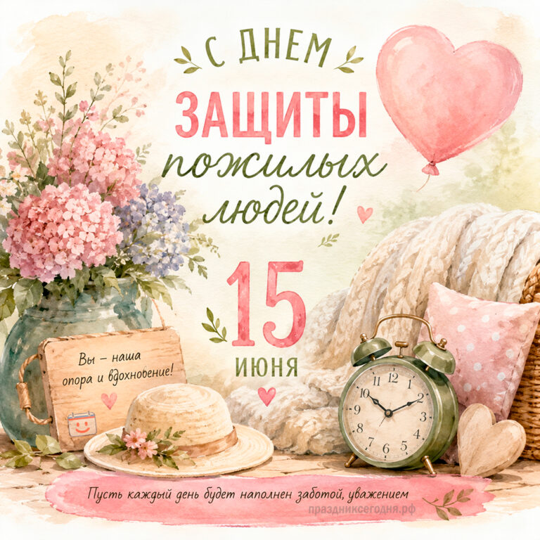 Открытка ко дню защиты пожилых людей 15 июня