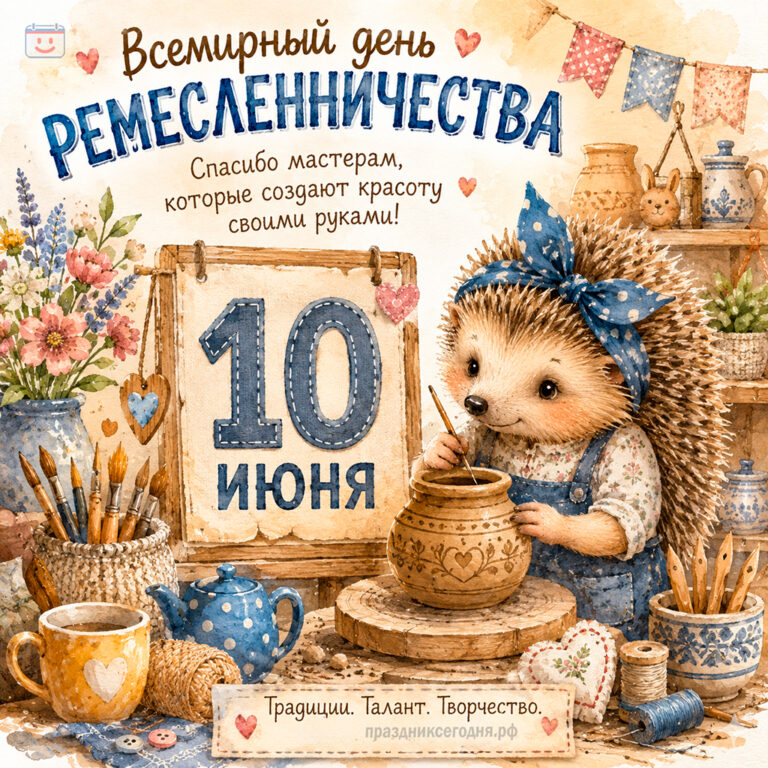 Открытка ко Всемирному дню ремесленничества 10 июня