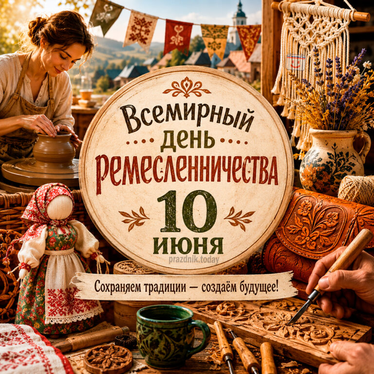 Открытка ко Всемирному дню ремесленничества 10 июня