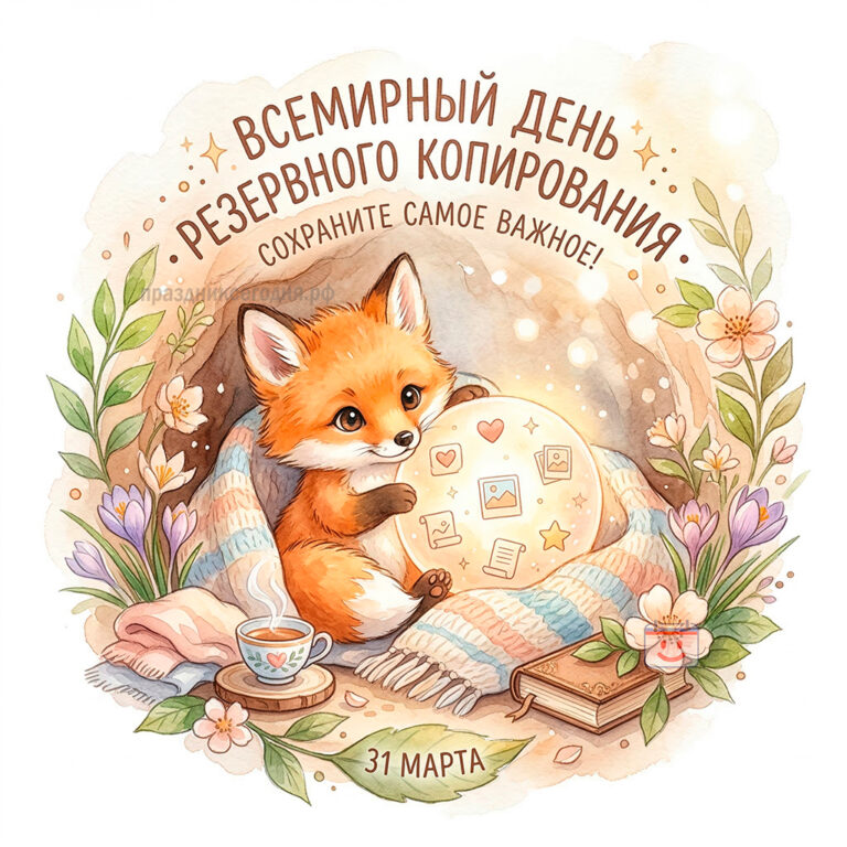 Открытка ко Всемирному дню резервного копирования 31 марта