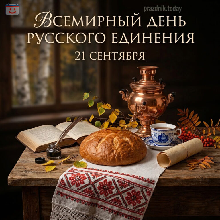 Открытка ко Всемирному дню русского единения 21 сентября