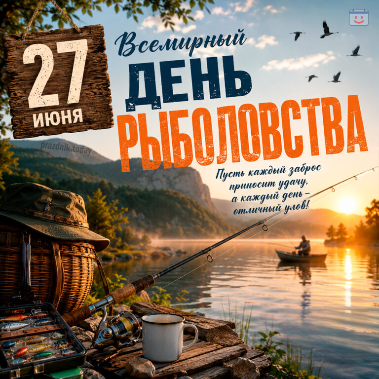 Открытка ко Всемирному дню рыболовства 27 июня