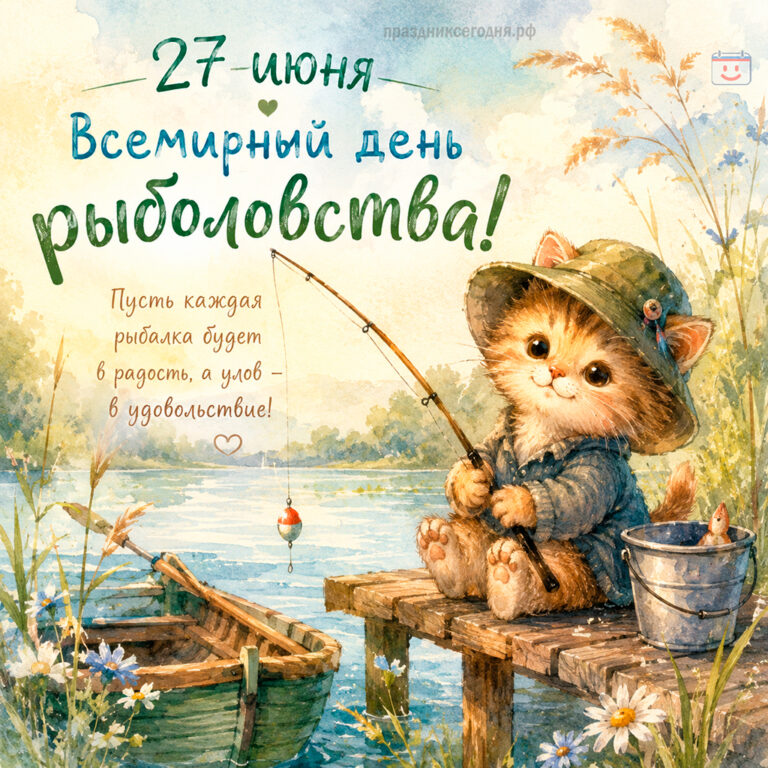 Открытка ко Всемирному дню рыболовства 27 июня