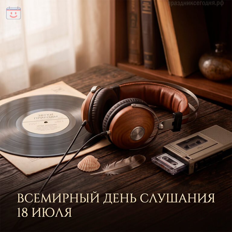 Открытка ко Всемирному дню слушания 18 июля