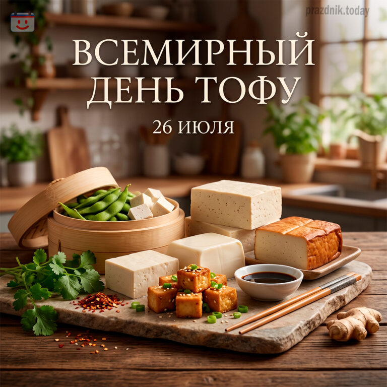 Открытка ко Всемирному дню тофу 26 июля