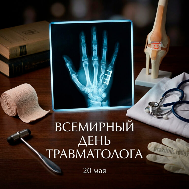 Открытка ко Всемирному дню травматолога 20 мая