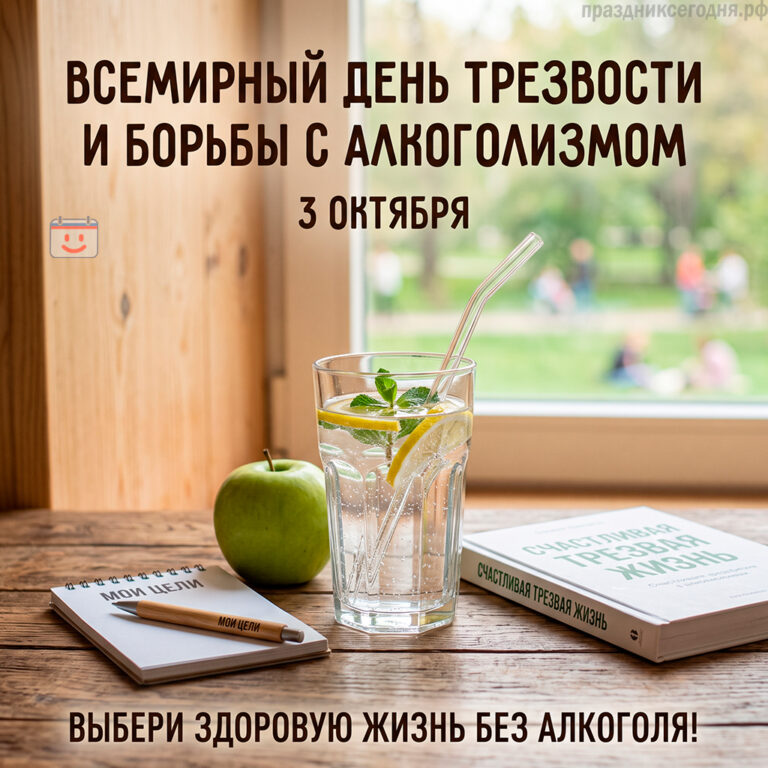 Открытка ко Всемирному дню трезвости и борьбы с алкоголизмом 3 октября