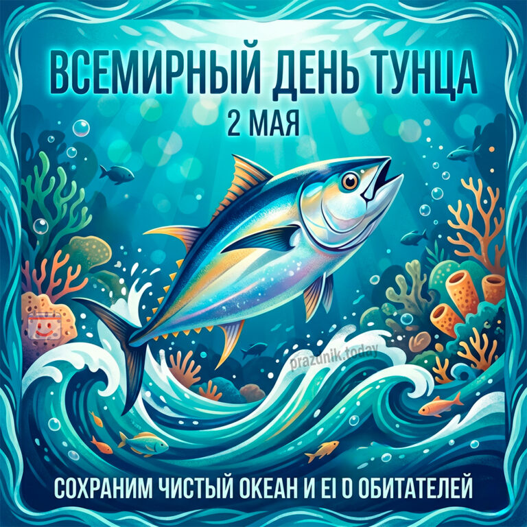 Открытка ко Всемирному дню тунца 2 мая