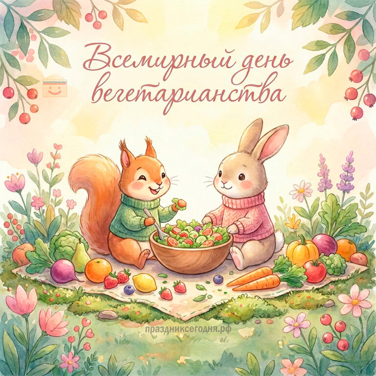1 октября открытка праздник всемирный день вегетарианства