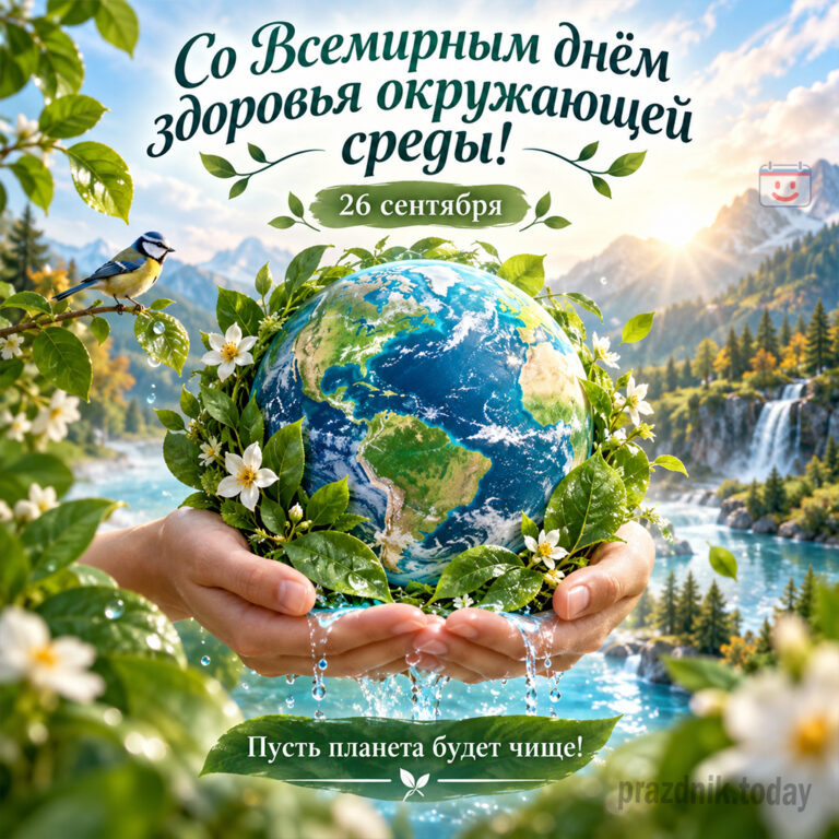 Открытка на Всемирный день здоровья окружающей среды 26 сентября