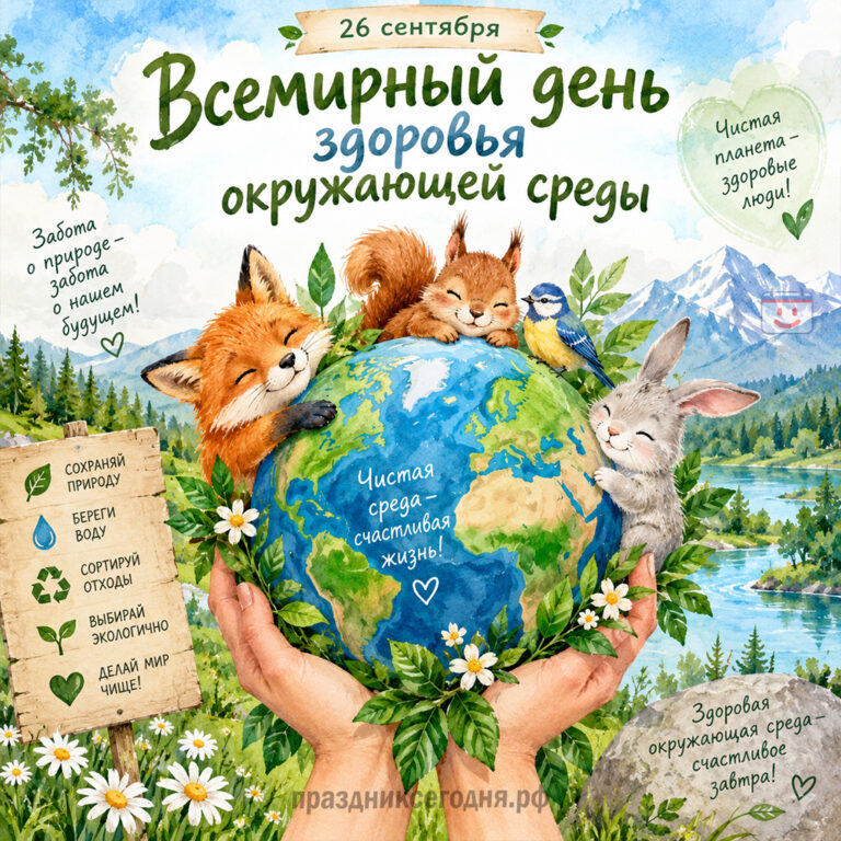 Открытка на Всемирный день здоровья окружающей среды 26 сентября