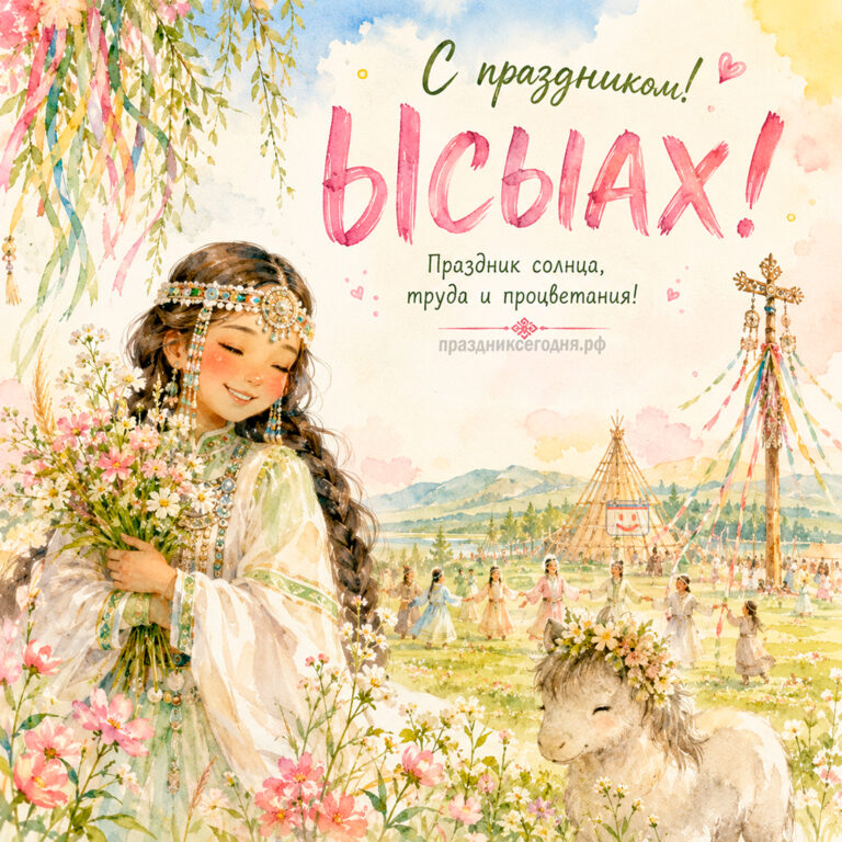 Открытка ко дню Ысыах 21 июня